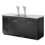True TDD-3-HC - Draft Beer Cooler, (3) 1/2 keg, (2) solid doors, (2) columns with (1) faucet, black exterior